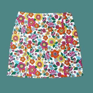 Mod floral mini skirt small